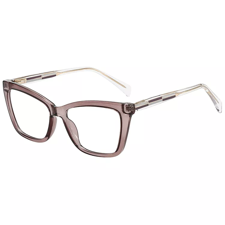 Geometric Color-Block Inlay Colored Core Wire Temple Glasses